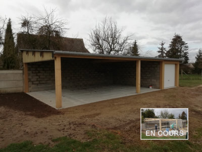 Construction d'un garage à ossature bois